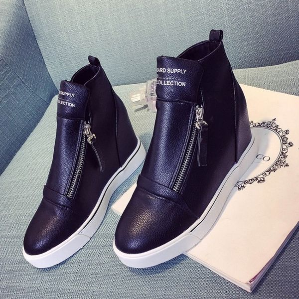 spring autumn new women sneaker \hidden wedge heels shoes women's elevator high-heels for women platform shoes e15-56, Black
spring autumn new women sneaker \hidden wedge heels shoes women's elevator high-heels for women platform shoes e15-56, Black