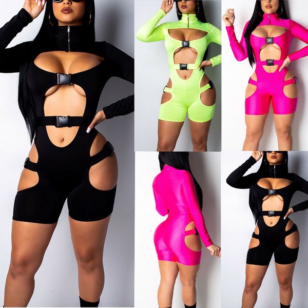 new style solid hollow out women's high collar long sleeve tight bodysuit stretch playsuits lady, Black;white
new style solid hollow out women's high collar long sleeve tight bodysuit stretch playsuits lady, Black;white