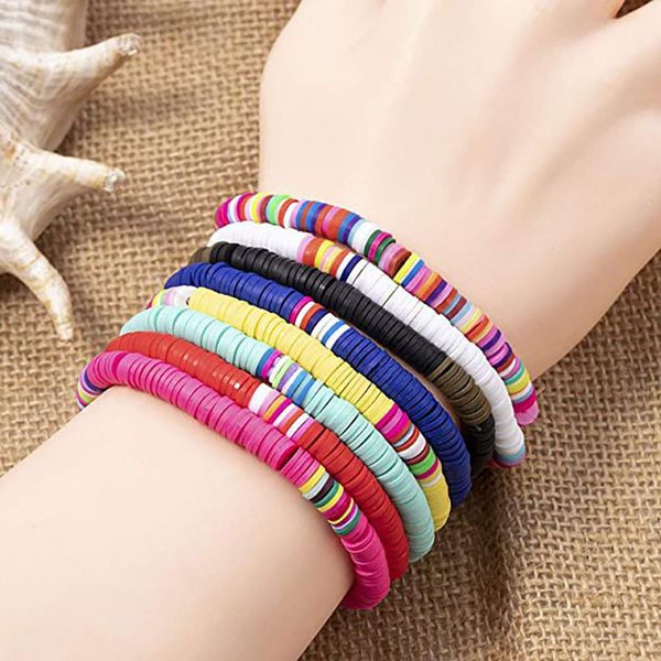 beach bohemia sweet bracelet for women 6mm color polymer clay bracelet, Golden;silver
beach bohemia sweet bracelet for women 6mm color polymer clay bracelet, Golden;silver
