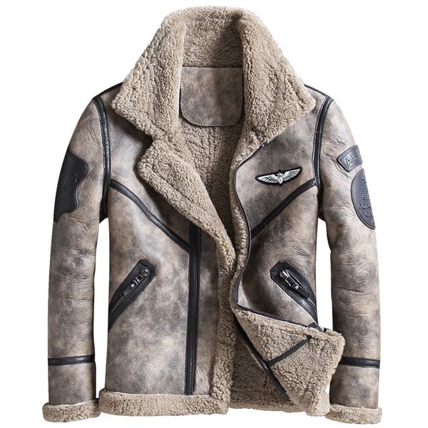 fur one new genuine leather jacket men sheepskin jackets mens short winter shearling bomber jacket, Black
fur one new genuine leather jacket men sheepskin jackets mens short winter shearling bomber jacket, Black