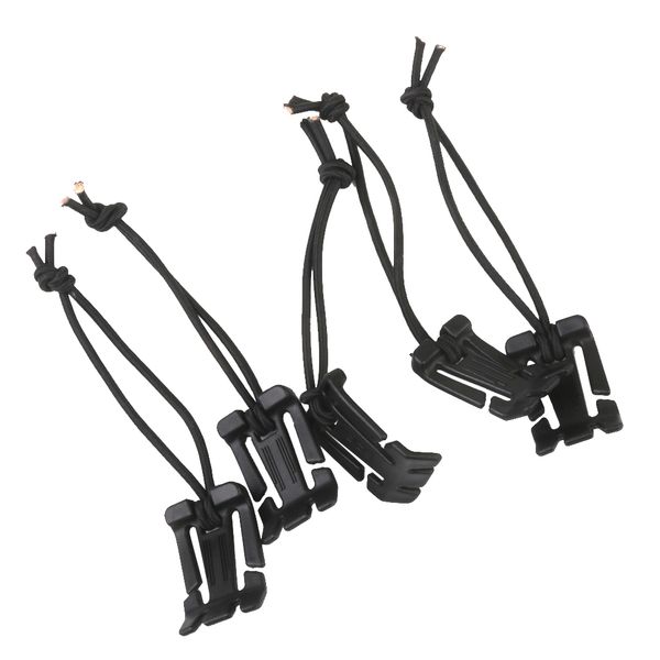 5pcs black outdoor molle style elastic cord webbing buckle roll clips