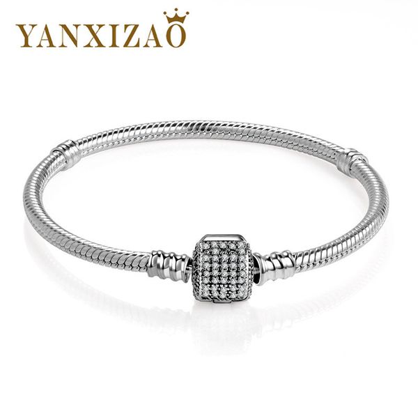 yanxizao 2018 genuine 925 silver chain bracelets fit original bangles cz cubic zirconia lady women jewelry diy gift st5, Black
yanxizao 2018 genuine 925 silver chain bracelets fit original bangles cz cubic zirconia lady women jewelry diy gift st5, Black