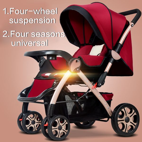 high landscape stroller two-way can sit reclining ultra-light portable folding absorber four-wheeled baby child trolley
high landscape stroller two-way can sit reclining ultra-light portable folding absorber four-wheeled baby child trolley