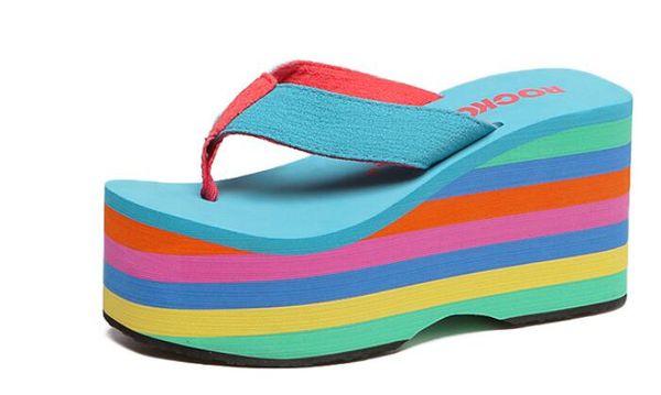 2018 wholesale women flip flops sandals slippers new thick bottom platform slope beach female rainbow colorful slippers 34-39, Black
2018 wholesale women flip flops sandals slippers new thick bottom platform slope beach female rainbow colorful slippers 34-39, Black