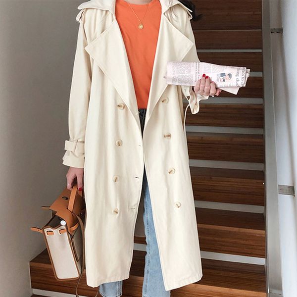 women's double breasted long trench coat with belt epaulet autumn turn down collar coats female 2019 winter beige outwear lady, Tan;black
women's double breasted long trench coat with belt epaulet autumn turn down collar coats female 2019 winter beige outwear lady, Tan;black