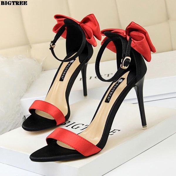 bigtree fashion high heels women's shoes thin heeled high heel silk fabrics color matching bow high-heeled sandals, Black
bigtree fashion high heels women's shoes thin heeled high heel silk fabrics color matching bow high-heeled sandals, Black