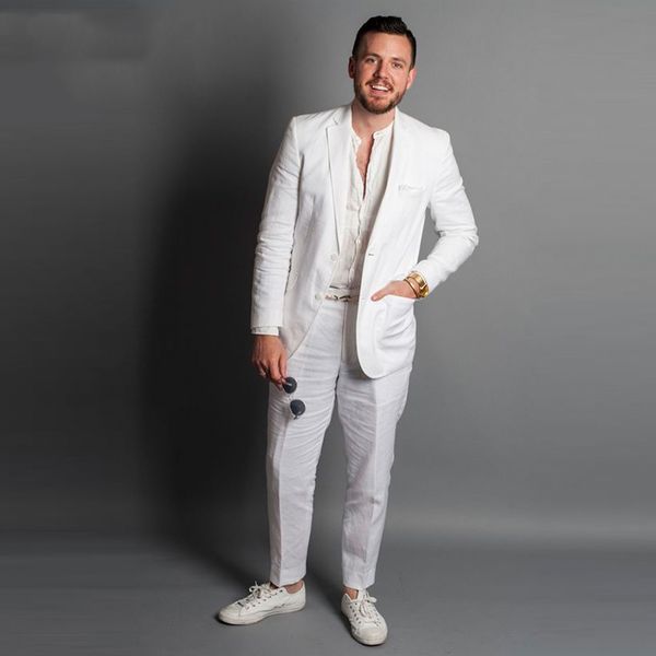 2020 slim fit casual ivory linen men suits summer beach wedding groom tuxedos 2 pieces (jacket+pants, White;black
2020 slim fit casual ivory linen men suits summer beach wedding groom tuxedos 2 pieces (jacket+pants, White;black