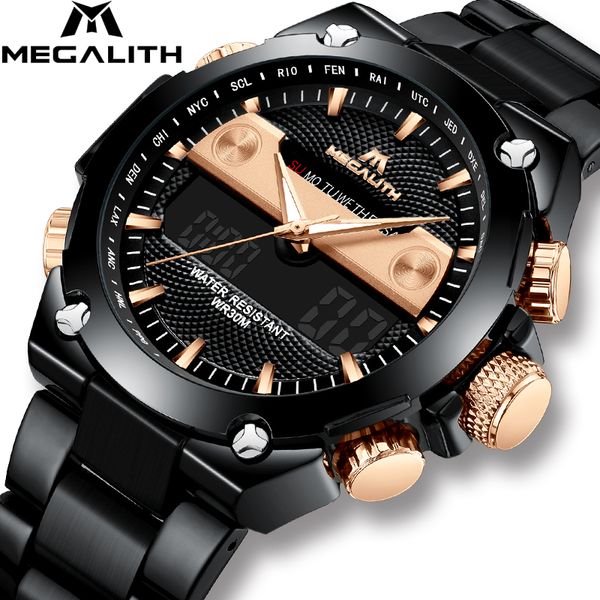 megalith luxury digital watches men's sports stainless steel fashion chronograph alarm date wrist watch for men clock, Slivery;brown
megalith luxury digital watches men's sports stainless steel fashion chronograph alarm date wrist watch for men clock, Slivery;brown