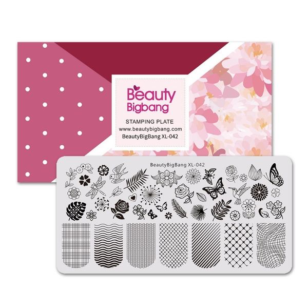 beautybigbang template stamping plates grid flower lattice rose bird butterfly stainless steel nail art stamping plate xl-042, White
beautybigbang template stamping plates grid flower lattice rose bird butterfly stainless steel nail art stamping plate xl-042, White
