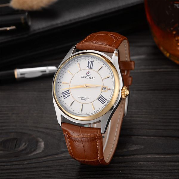 gedimai mens watches automatic mechanical watch men leather waterproof sport watches relogio masculino, Slivery;brown
gedimai mens watches automatic mechanical watch men leather waterproof sport watches relogio masculino, Slivery;brown