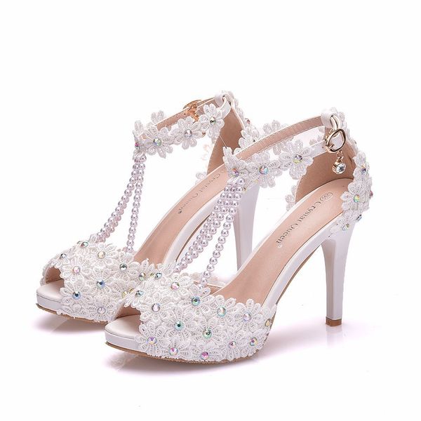 new designer lace white banquet shoes fashion rhinestone pearl peep toe bridal wedding pumps size 35-41, Black
new designer lace white banquet shoes fashion rhinestone pearl peep toe bridal wedding pumps size 35-41, Black