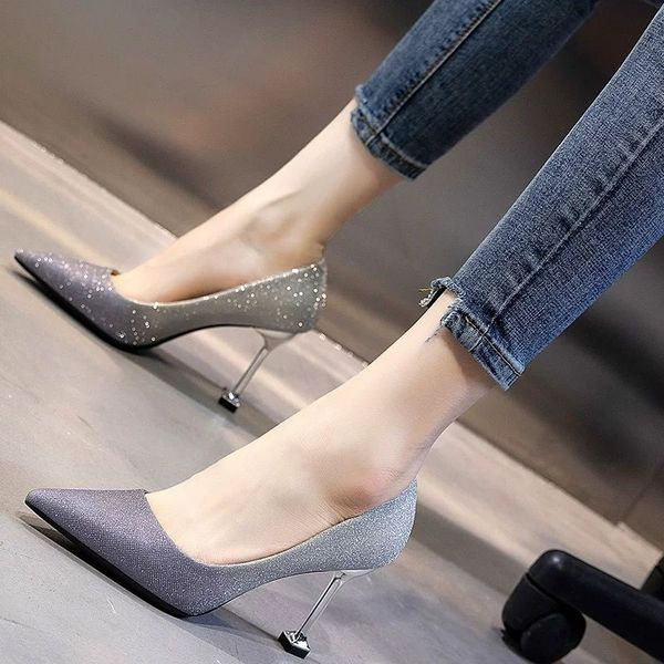 35-40 size summer women shoes 5-6cm high heel pointed toe women sandals fashion thin heel sandals party ladies bling shoes, Black
35-40 size summer women shoes 5-6cm high heel pointed toe women sandals fashion thin heel sandals party ladies bling shoes, Black