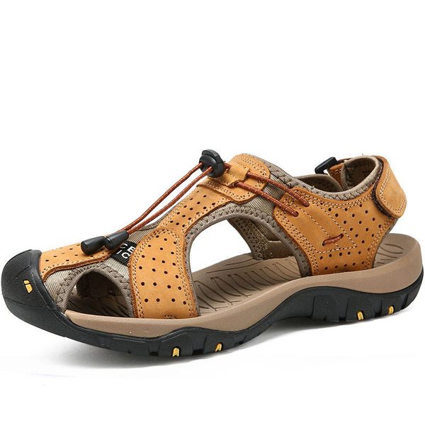 genuine leather summer beach male shoes for men sandals casual collision avoidance classic water walking sandalias, Black
genuine leather summer beach male shoes for men sandals casual collision avoidance classic water walking sandalias, Black