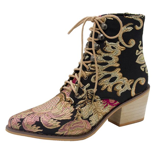 women ankle boots retro riding equestr shoes boots artificial leather lace up shoes high heel size 43 44 embroidery snake, Black
women ankle boots retro riding equestr shoes boots artificial leather lace up shoes high heel size 43 44 embroidery snake, Black