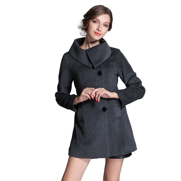 2019 women's long british wind wool coat female woolen coat trench womens winter clothing long sleeve solid color jackets, Black 
2019 women's long british wind wool coat female woolen coat trench womens winter clothing long sleeve solid color jackets, Black