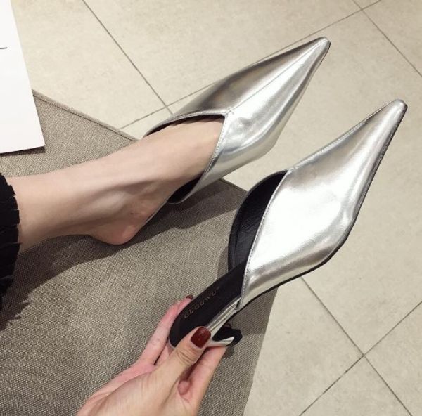 cover toe shoes woman 2020 woman's slippers women heels luxury slides med shallow new high summer thin designer pointed, Black
cover toe shoes woman 2020 woman's slippers women heels luxury slides med shallow new high summer thin designer pointed, Black