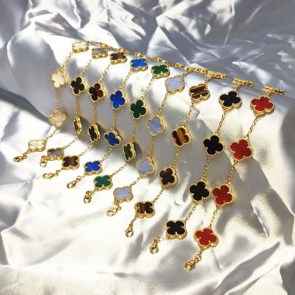 lucky flower charm bracelet female s925 sterling silver rose gold chain four leaf clover agate gemstone wristband jewelry accessories, Golden;silver
lucky flower charm bracelet female s925 sterling silver rose gold chain four leaf clover agate gemstone wristband jewelry accessories, Golden;silver