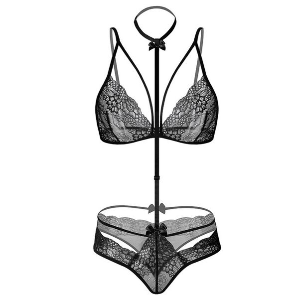 style lace three-point underwear bundled passion suit teasing perspective women, Red;black
style lace three-point underwear bundled passion suit teasing perspective women, Red;black
