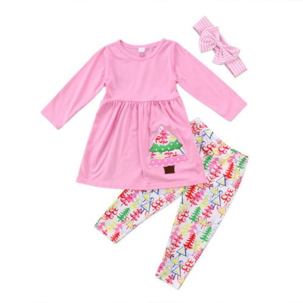 christmas tree kid baby girl clothes outfit t-shirt dress+pants leggings, White
christmas tree kid baby girl clothes outfit t-shirt dress+pants leggings, White