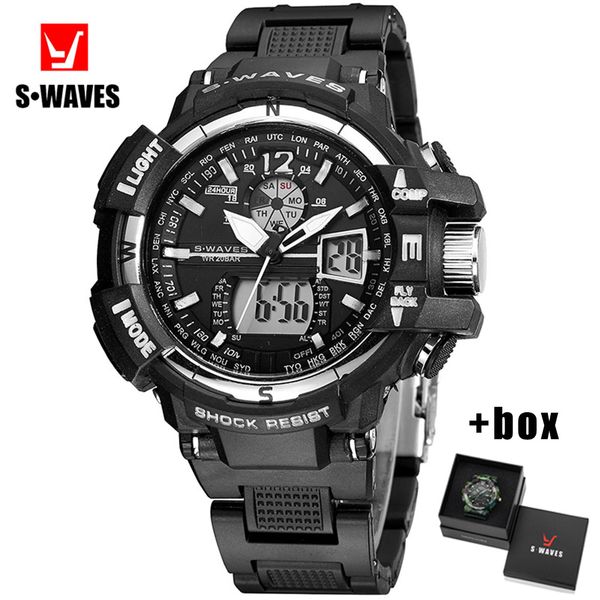 swaves dual display watches mens 2019 water resistant reloj hombre plastic casual quartz lcd clock men watch with box, Slivery;brown
swaves dual display watches mens 2019 water resistant reloj hombre plastic casual quartz lcd clock men watch with box, Slivery;brown