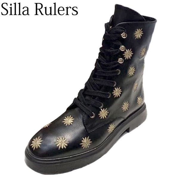 2019 new embroidery punk boots woman black genuine leather round lace up ankle boots woman runway knight rome
2019 new embroidery punk boots woman black genuine leather round lace up ankle boots woman runway knight rome