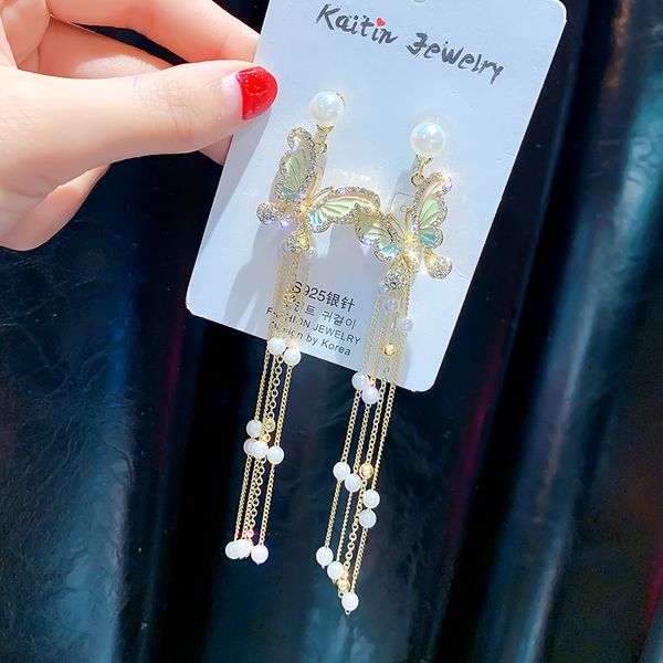 vintage simulated-pearl bowknot women dangle earrings butterfly pearl fringed earrings designer earrings for women luxury, Silver
vintage simulated-pearl bowknot women dangle earrings butterfly pearl fringed earrings designer earrings for women luxury, Silver