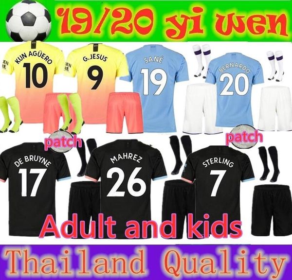 latest 19 20 manchester kids city soccer jersey kit 2019 2020 mahrez de bruyne kun aguero jesus sane men child football sets shirt, Black;yellow
latest 19 20 manchester kids city soccer jersey kit 2019 2020 mahrez de bruyne kun aguero jesus sane men child football sets shirt, Black;yellow