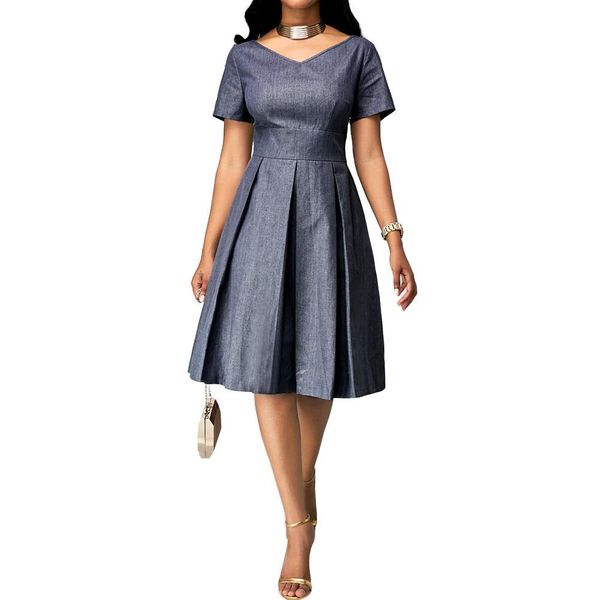 2019 party plus size women solid color v neck short sleeve slim high waist midi dress, Black;gray
2019 party plus size women solid color v neck short sleeve slim high waist midi dress, Black;gray