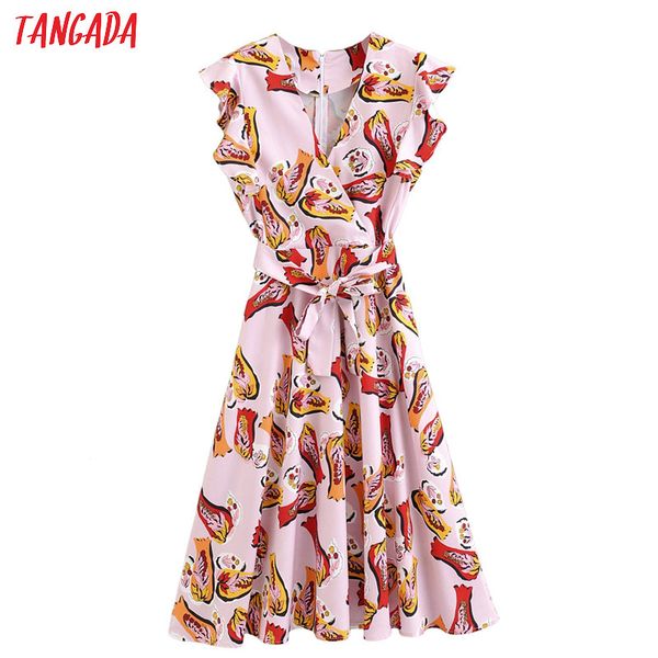tangada fashion women print pink midi dress ruffles v neck ruffles short sleeve ladies summer chiffon dress vestidos 2f08, White;black
tangada fashion women print pink midi dress ruffles v neck ruffles short sleeve ladies summer chiffon dress vestidos 2f08, White;black