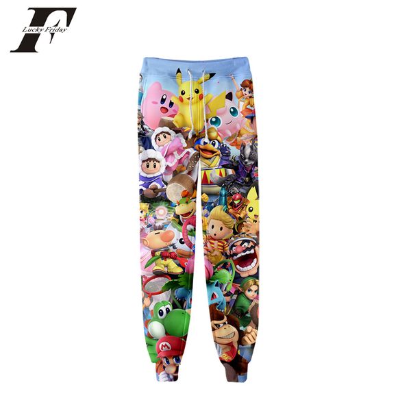 

2019 new 3d super smash bros ultimate jogger pants casual men/women fashion casual hiphop swearpants, Black