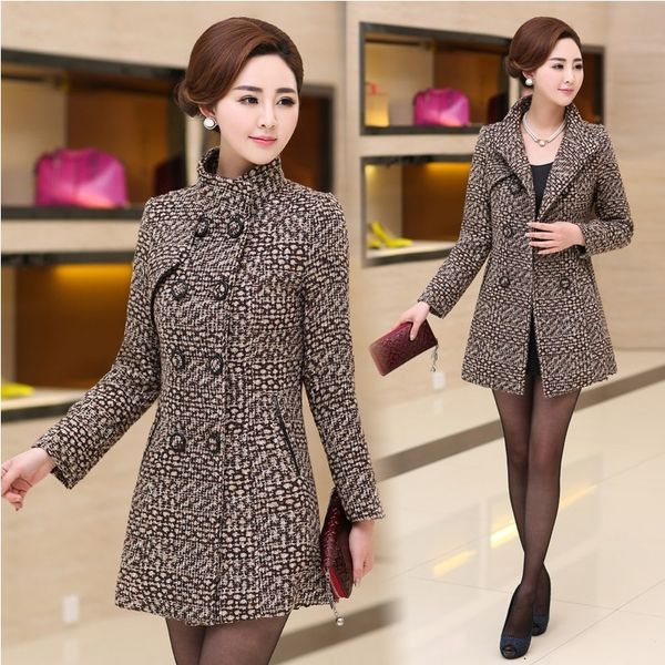 european american style women's autumn winter long-sleeved outfit plaid double-breasted jackets woolen trench coats ladies slim overcoa, Black
european american style women's autumn winter long-sleeved outfit plaid double-breasted jackets woolen trench coats ladies slim overcoa, Black