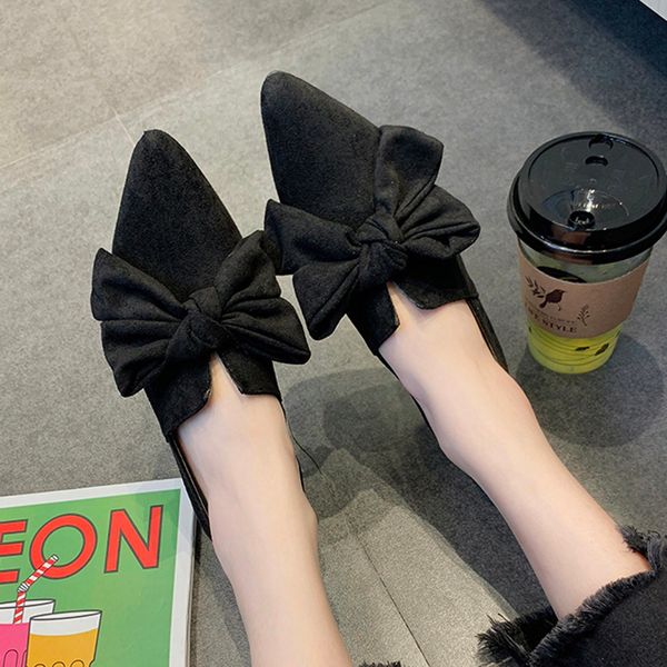 women bow flats shoes pointed toe single shoes candy color slip on flat ballet flats ladies spring causal, Black
women bow flats shoes pointed toe single shoes candy color slip on flat ballet flats ladies spring causal, Black