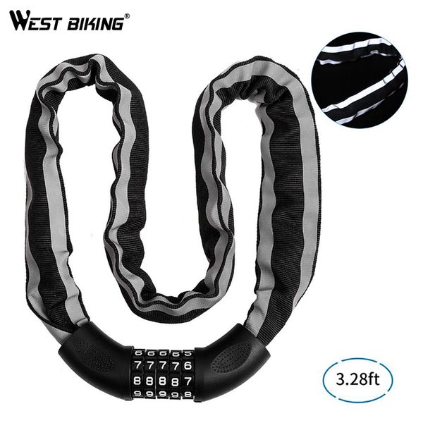 west biking alloy chain bike lock 5-digit password anti-theft bicycle lock for motorcycle cycling security reflective locks
west biking alloy chain bike lock 5-digit password anti-theft bicycle lock for motorcycle cycling security reflective locks
