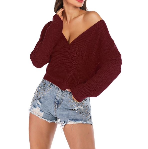 autumn v neck sweater knitted fashion womens sweaters 2018 winter for women pullover jumper pull femme hiver truien dames#b, White;black
autumn v neck sweater knitted fashion womens sweaters 2018 winter for women pullover jumper pull femme hiver truien dames#b, White;black