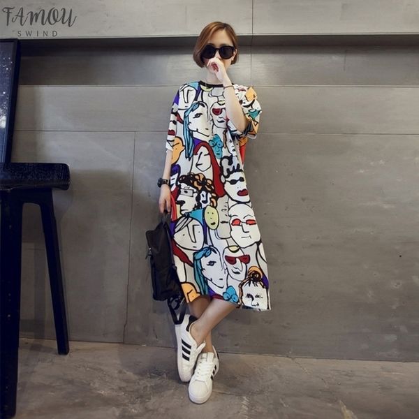 spring women han edition of the new easing long round collar cartoon large size ladies dress with tshirt dress plus size, White
spring women han edition of the new easing long round collar cartoon large size ladies dress with tshirt dress plus size, White