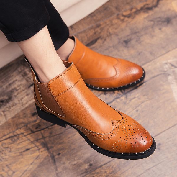 men boots casual genuine leather autumn bullock ankle boots fashion male party men shoes footwear, Black
men boots casual genuine leather autumn bullock ankle boots fashion male party men shoes footwear, Black