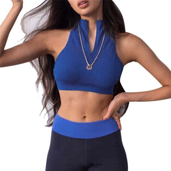 2020 fashion trend new women's sleeveless turtleneck summer crop zipper blue casual sportswear exercise tanks vests, White
2020 fashion trend new women's sleeveless turtleneck summer crop zipper blue casual sportswear exercise tanks vests, White