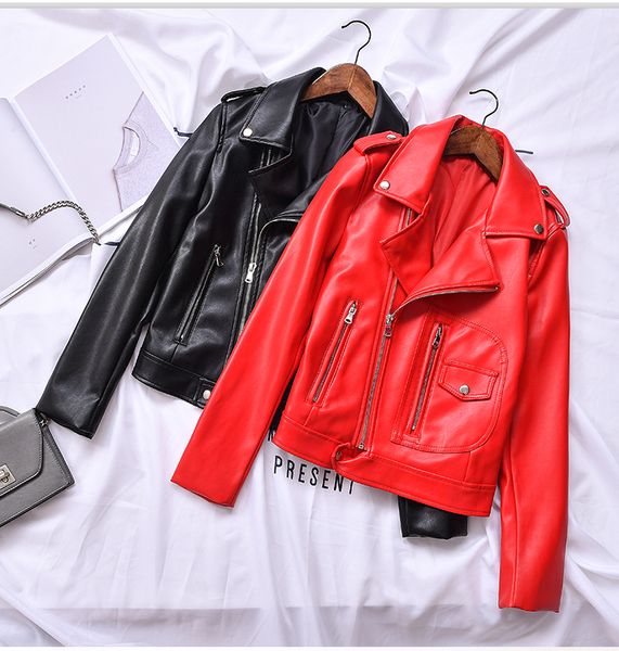 pu leather woman jackets sweet 2019 autumn women black slim cool lady 2 color zipper faux femme outerwear jacket plus size
pu leather woman jackets sweet 2019 autumn women black slim cool lady 2 color zipper faux femme outerwear jacket plus size