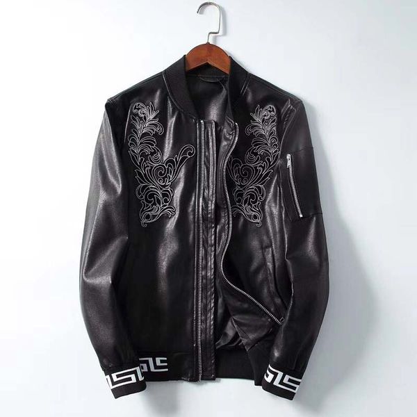 spring youth trend rock leather men's leather jacket jacket slim 2020 personality wild simple motorcycle suit thin section, Black
spring youth trend rock leather men's leather jacket jacket slim 2020 personality wild simple motorcycle suit thin section, Black
