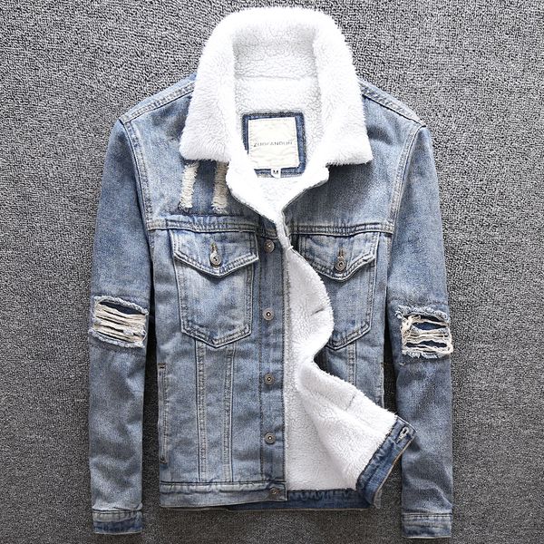 european american fashion winter jacket men patch designer ripped denim bomber jacket casual thick coats velvet warm parka men, Black;brown
european american fashion winter jacket men patch designer ripped denim bomber jacket casual thick coats velvet warm parka men, Black;brown