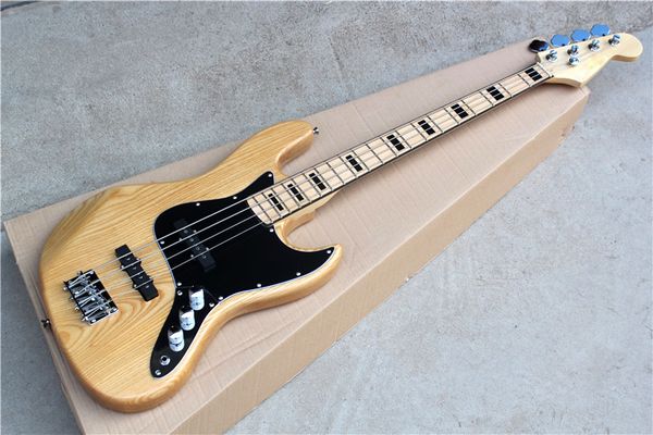 

новая 4 строки maple накладка оригинал body electric bass guitar с black block инкрустацией, black накладкой, 2 пикапами, предлагают настрои