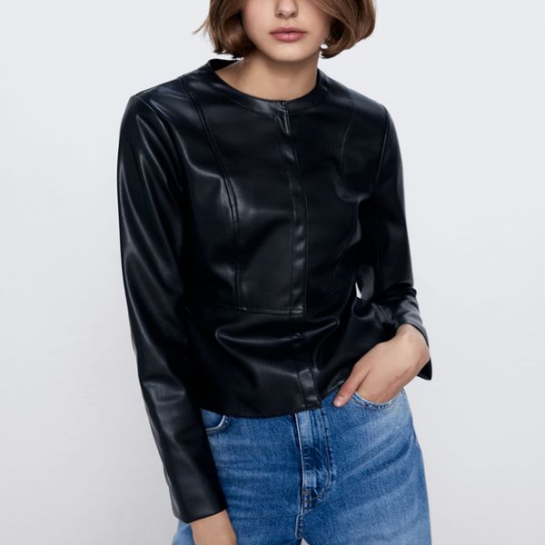 casual new pu leather blouse women o neck long sleeve black shirt streetwear faux leatehr shirt ladies xb2205, White
casual new pu leather blouse women o neck long sleeve black shirt streetwear faux leatehr shirt ladies xb2205, White