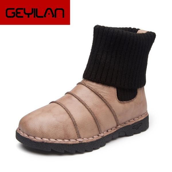 genuine leather women winter ankle boots handmade velvet flat with boots shoe comfortable casual shoes women snow, Black
genuine leather women winter ankle boots handmade velvet flat with boots shoe comfortable casual shoes women snow, Black