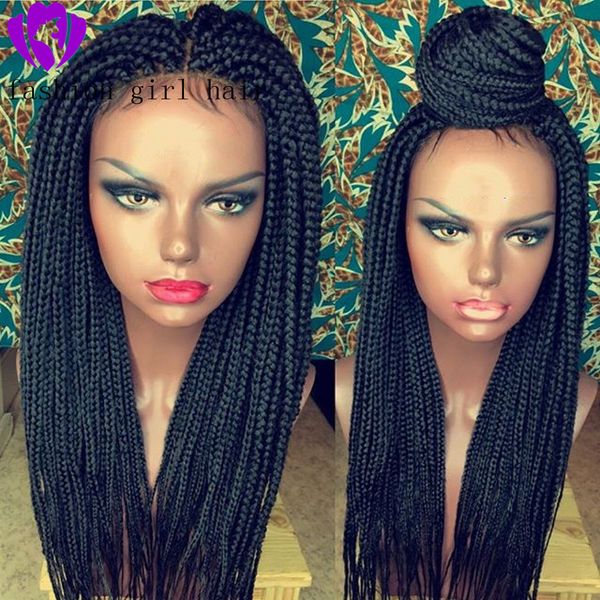 28 inches 13x4 lace parting hand braided synthetic lace front wigs for women long braided box braids hair synthetic wig, Black;brown
28 inches 13x4 lace parting hand braided synthetic lace front wigs for women long braided box braids hair synthetic wig, Black;brown