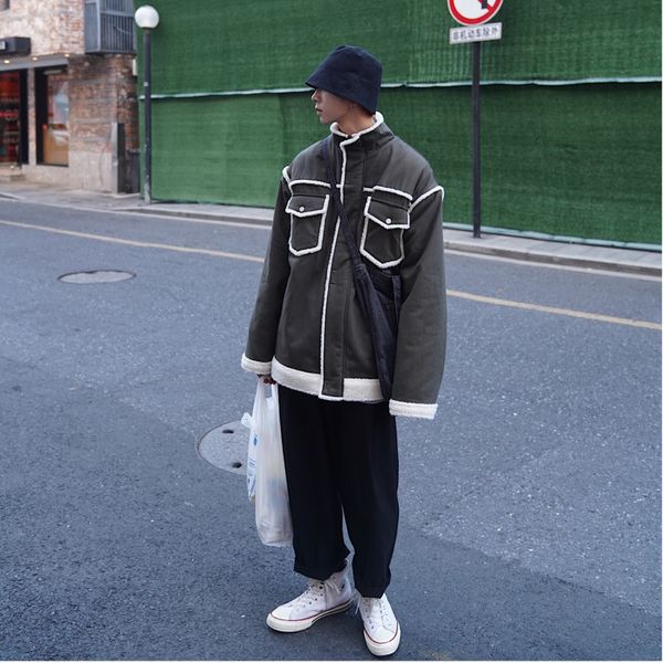 2019 autumn new korean version of lamb cotton padded tooling wind japanese trend handsome loose casual coat, Black
2019 autumn new korean version of lamb cotton padded tooling wind japanese trend handsome loose casual coat, Black