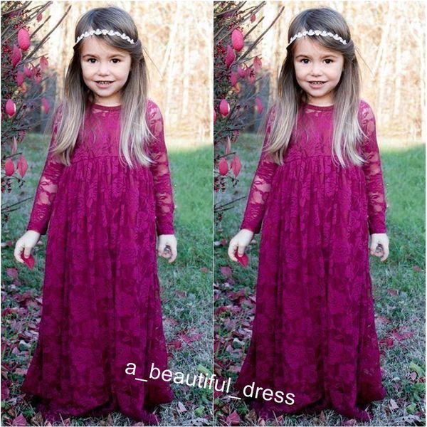 new vintage burgundy long flower girls' dresses girl' pageant dresses lace long sleeves boho formal dresses for little girls fg12, White;blue 
new vintage burgundy long flower girls' dresses girl' pageant dresses lace long sleeves boho formal dresses for little girls fg12, White;blue