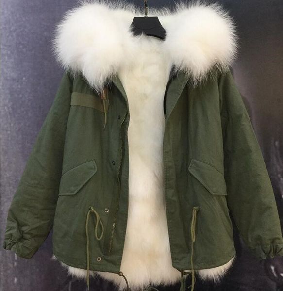 real pictures white raccoon fur trim mukla furs brand white fox fur lining army green canvas mini parkas women winter coats, Black
real pictures white raccoon fur trim mukla furs brand white fox fur lining army green canvas mini parkas women winter coats, Black