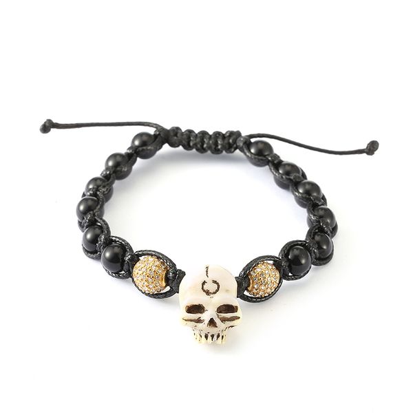 johnny hallyday bracelet men skull rhinestone beads charm bracelet adjustable rope bracelets for male biker wristband jewelry, Black
johnny hallyday bracelet men skull rhinestone beads charm bracelet adjustable rope bracelets for male biker wristband jewelry, Black