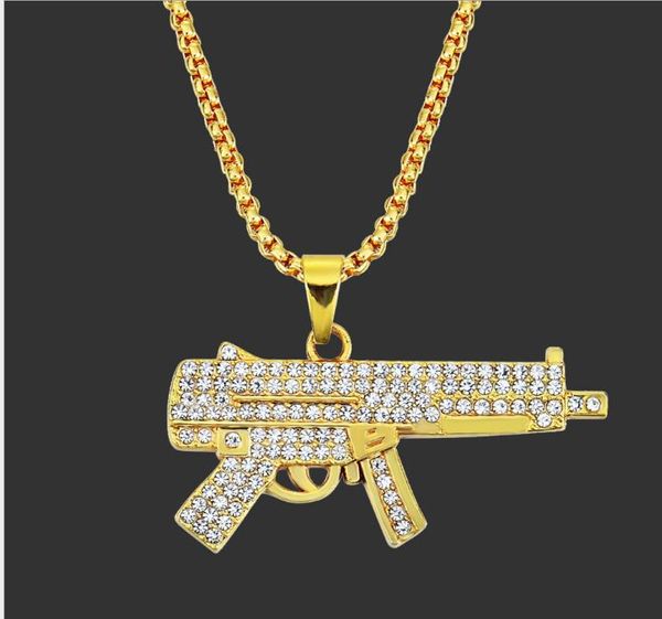 the latest explosion of european and american fashion personality hip-hop men's diamond-mounted submachine gun pendant hip-hop necklace, Silver
the latest explosion of european and american fashion personality hip-hop men's diamond-mounted submachine gun pendant hip-hop necklace, Silver