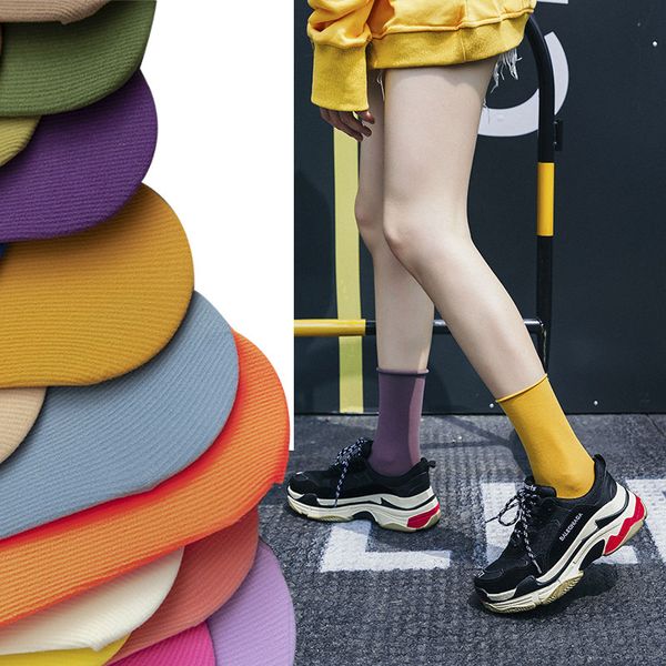 1 pair women socks 2019 summer new long socks nylon candy color women fashion fresh soft thin for, Black;white
1 pair women socks 2019 summer new long socks nylon candy color women fashion fresh soft thin for, Black;white